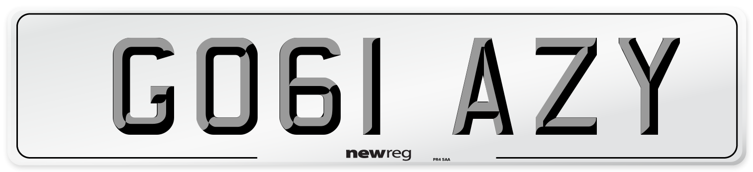 GO61 AZY Number Plate from New Reg